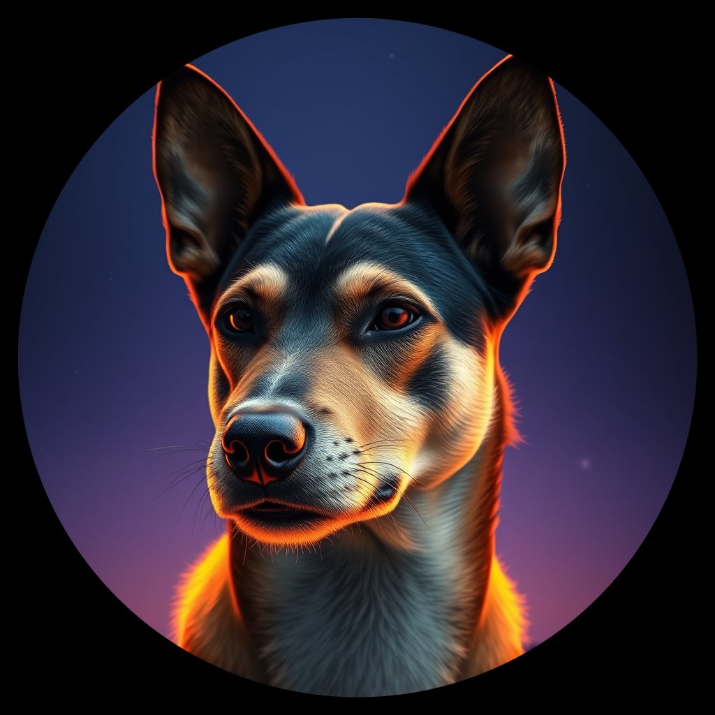 Cosmic medallion portrait of MON_MON_29MG, a Village Dog Mongolia