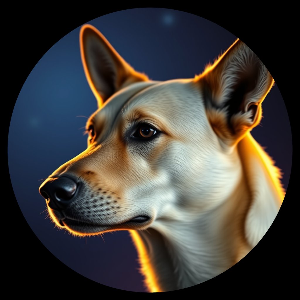 Cosmic medallion portrait of MON_MON_2MG, a Village Dog Mongolia