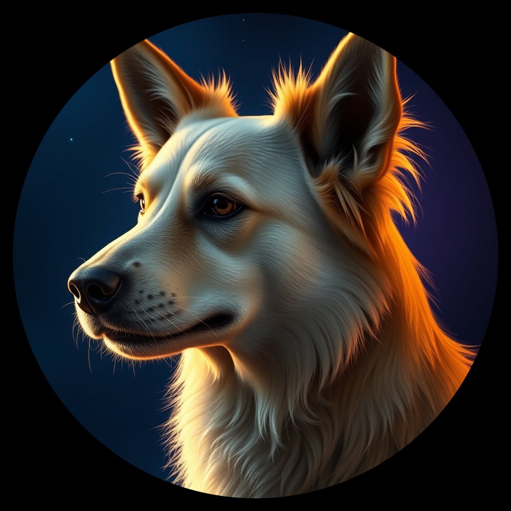 Cosmic medallion portrait of MON_MON_31MG, a Village Dog Mongolia