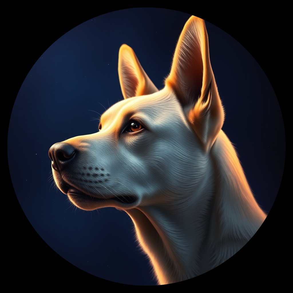 Cosmic medallion portrait of MON_MON_4MG, a Village Dog Mongolia