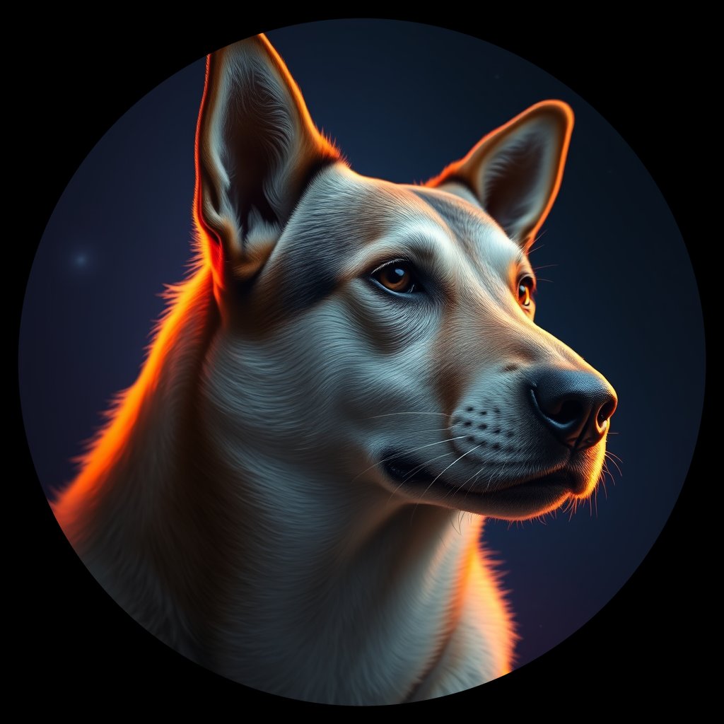 Cosmic medallion portrait of MON_MON_9MG, a Village Dog Mongolia