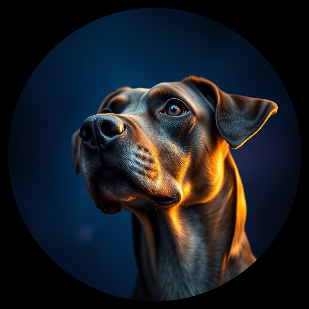 Cosmic medallion portrait of MSNZ_MSNZ_07530, a Village Dog Nz Mid