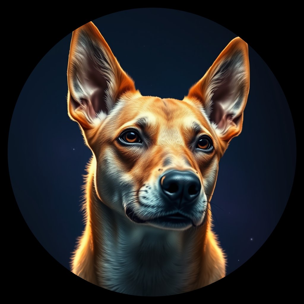 Cosmic medallion portrait of MXOL_MXOL_Z1C04, a Village Dog Mexico