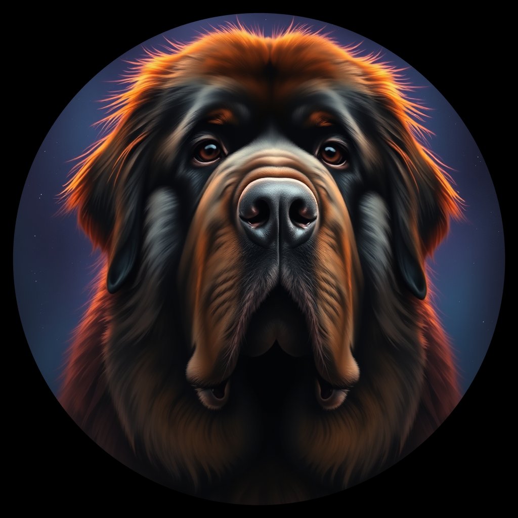 Cosmic medallion portrait of NFd_LU1408_NFd_LU1408, a Newfoundland