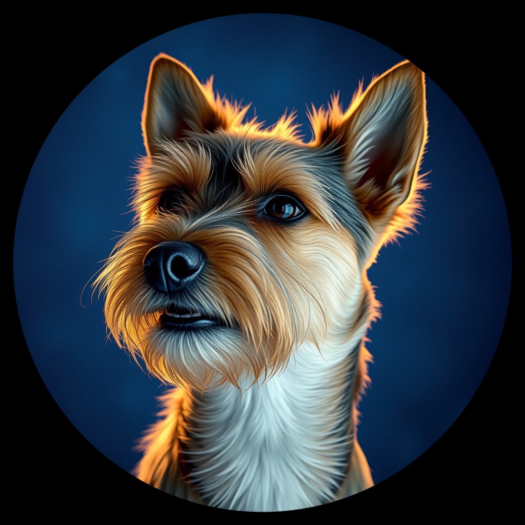 Cosmic medallion portrait of NOWT_NOWT_04657, a Norwich Terrier
