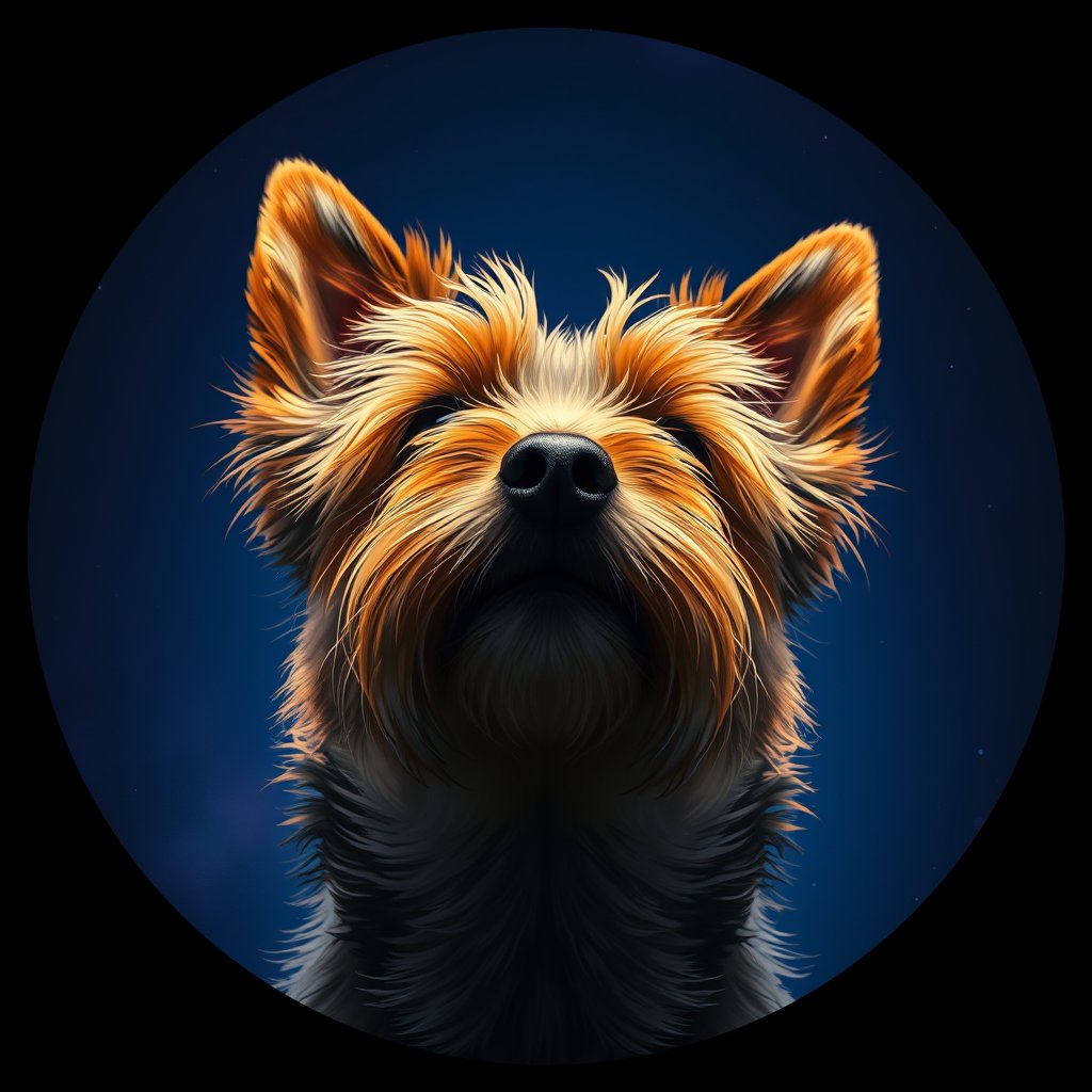 Cosmic medallion portrait of NOWT_NOWT_07973, a Norwich Terrier