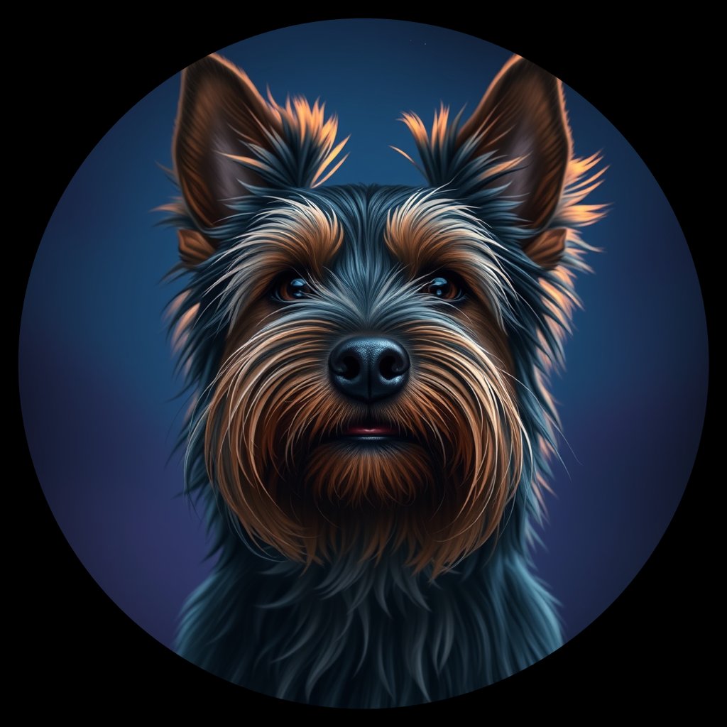 Cosmic medallion portrait of NOWT_NOWT_08281, a Norwich Terrier