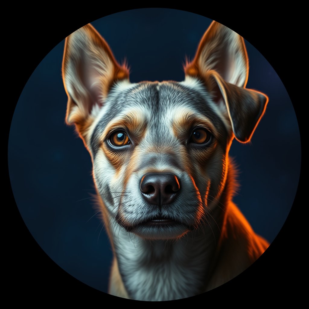 Cosmic medallion portrait of Ne12_Ne12, a Village Dog Nepal