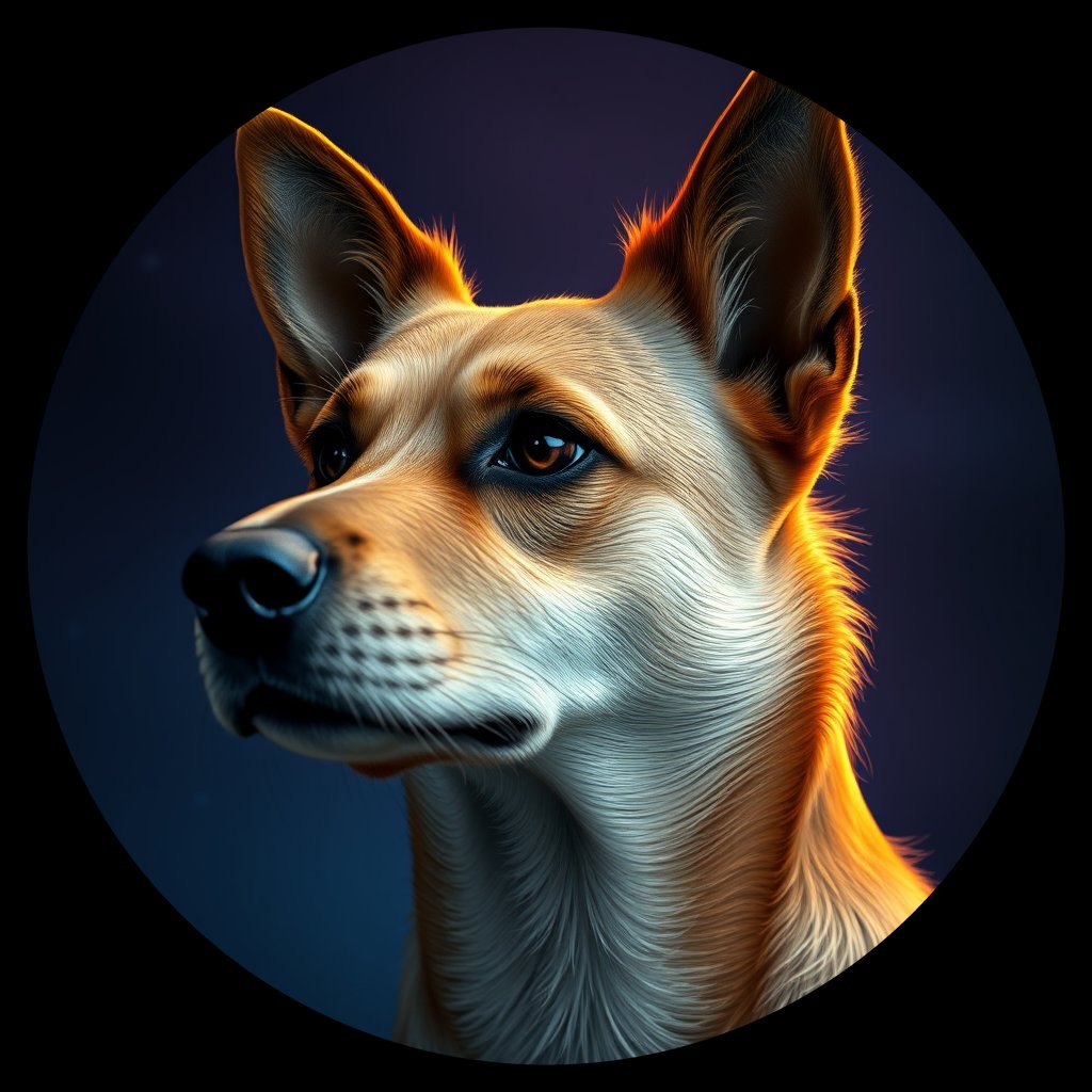 Cosmic medallion portrait of Ne13_Ne13, a Village Dog Nepal