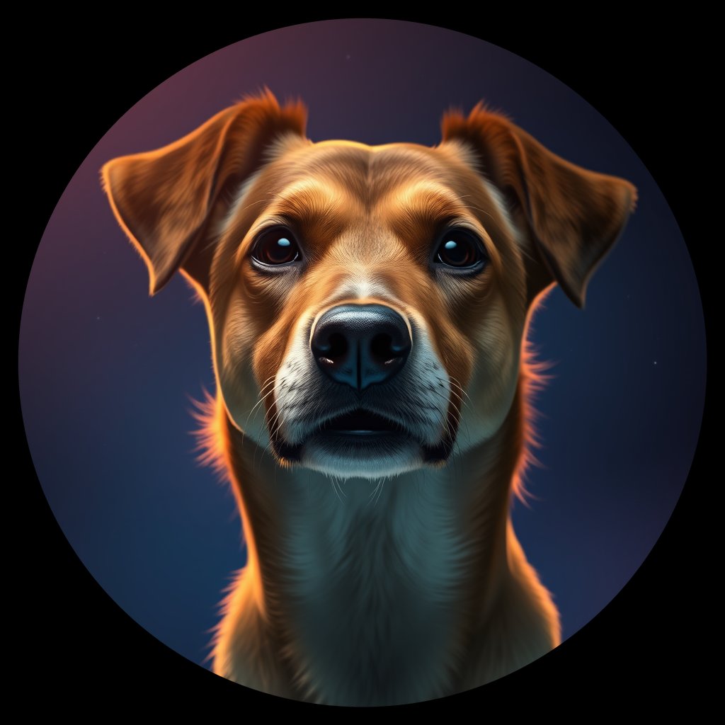 Cosmic medallion portrait of Ne7_Ne7, a Village Dog Nepal