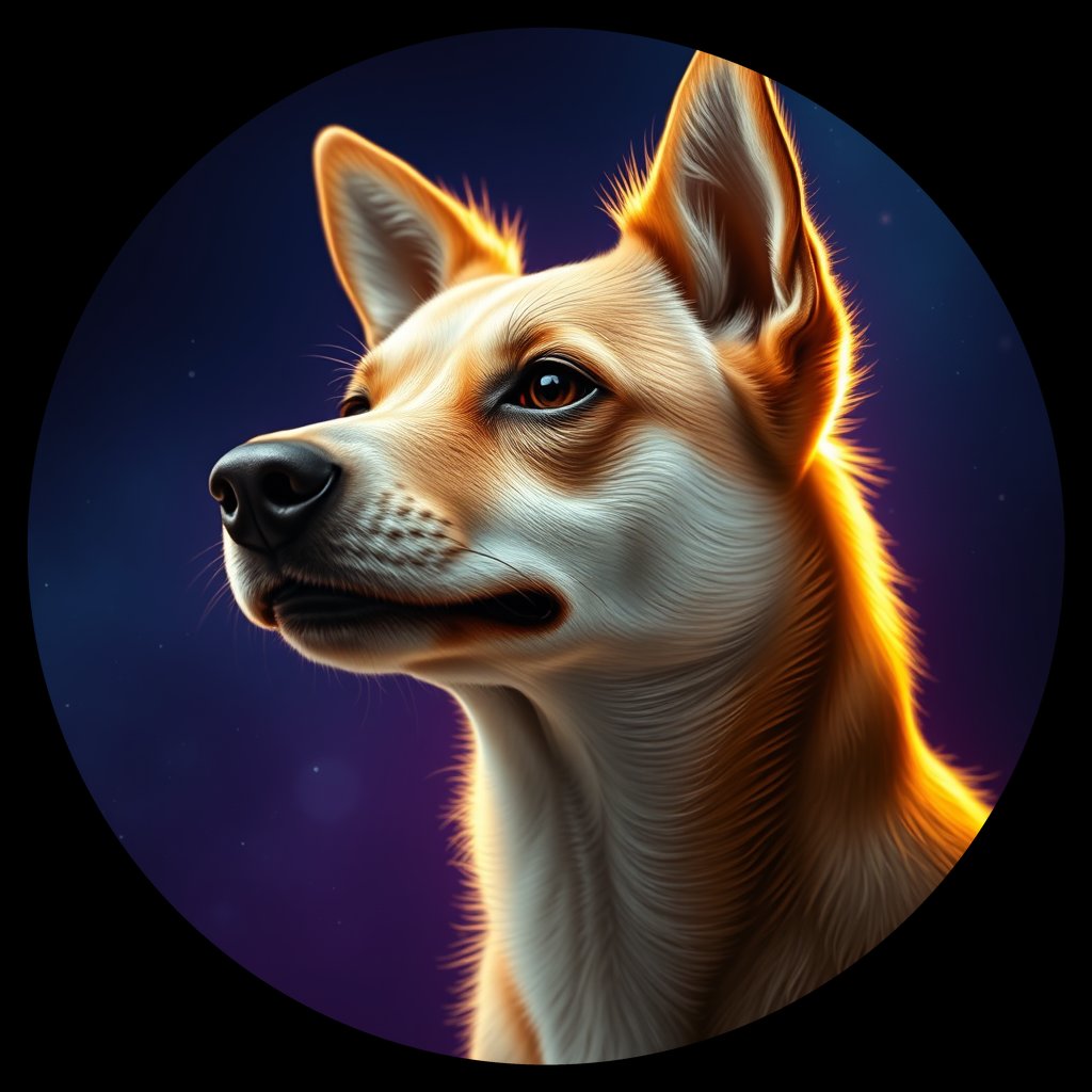 Cosmic medallion portrait of Ne8_Ne8, a Village Dog Nepal