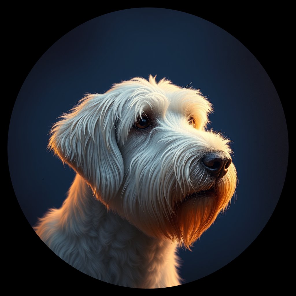 Cosmic medallion portrait of OES_OES_006014, a Old English Sheepdog