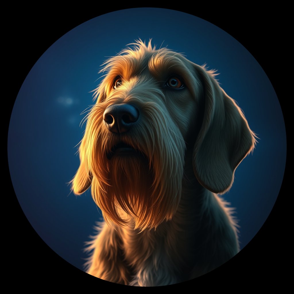 Cosmic medallion portrait of OH_33203_OH_33203, a Otterhound
