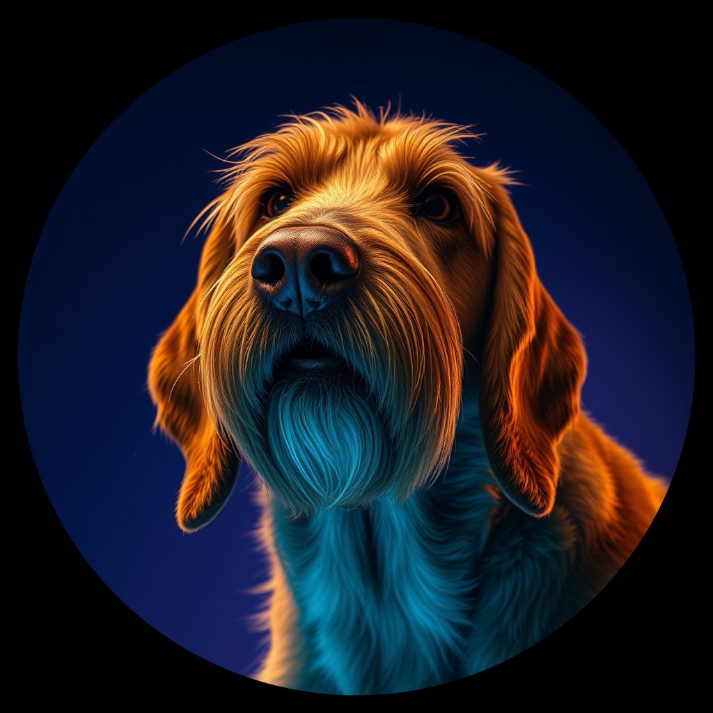 Cosmic medallion portrait of OH_5714_OH_5714, a Otterhound