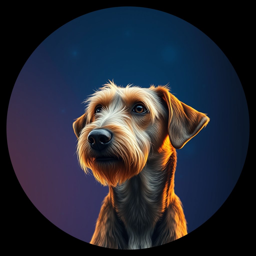 Cosmic medallion portrait of OTTR_OTTR_16C07, a Otterhound