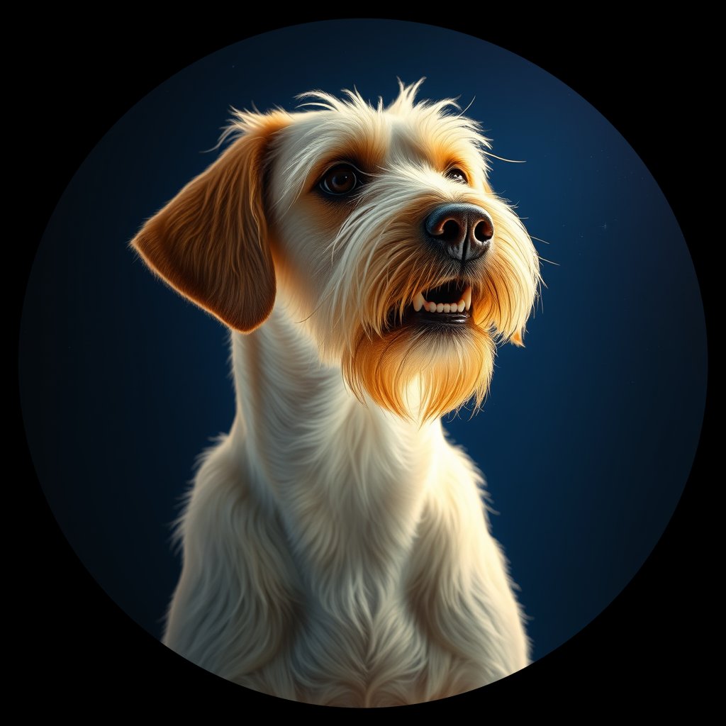 Cosmic medallion portrait of OTTR_OTTR_17D03, a Otterhound