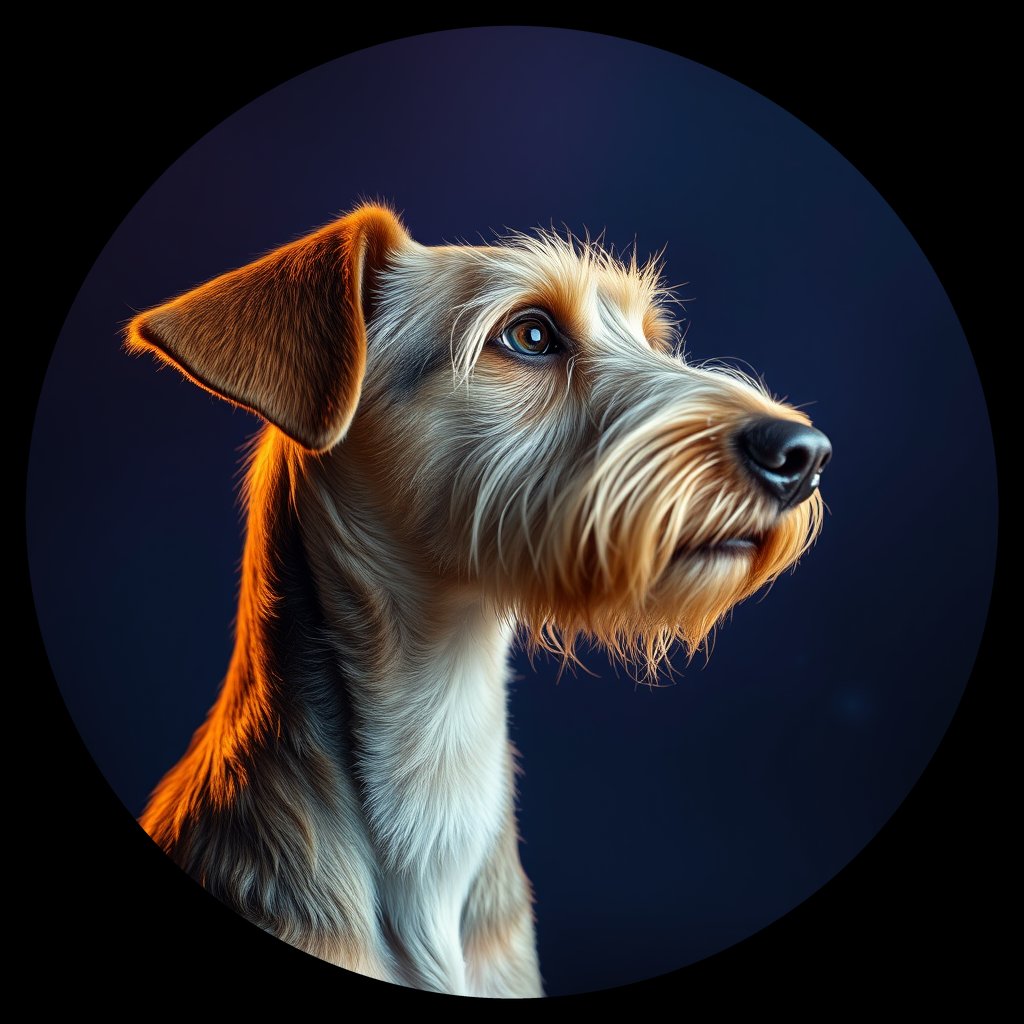 Cosmic medallion portrait of OTTR_OTTR_17H04, a Otterhound