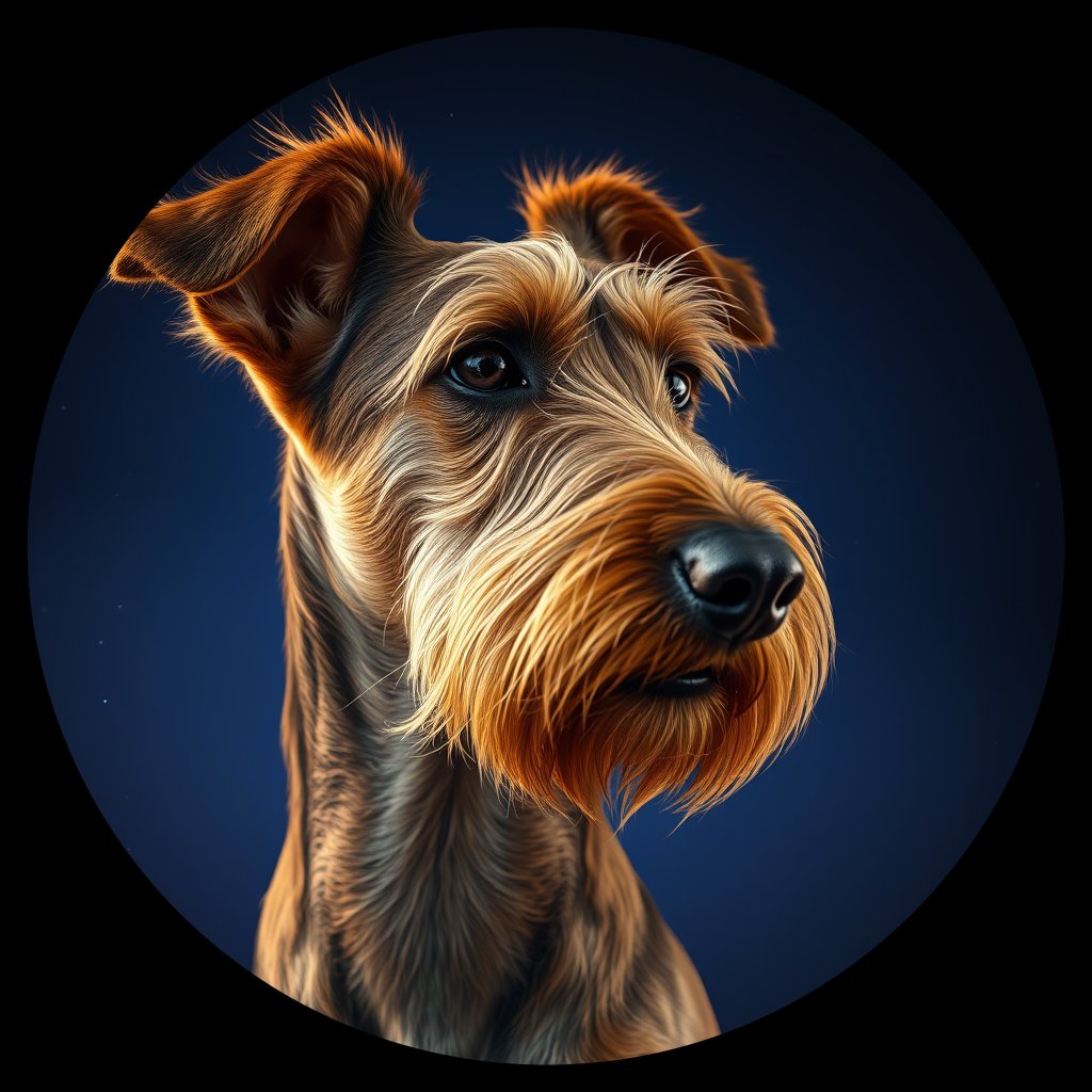 Cosmic medallion portrait of OTTR_OTTR_36A05, a Otterhound
