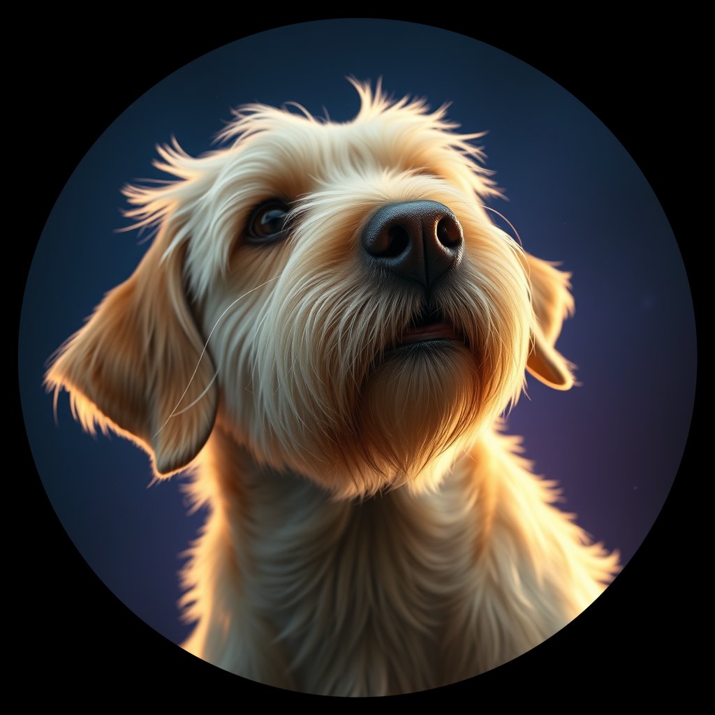 Cosmic medallion portrait of OTTR_OTTR_36E04, a Otterhound