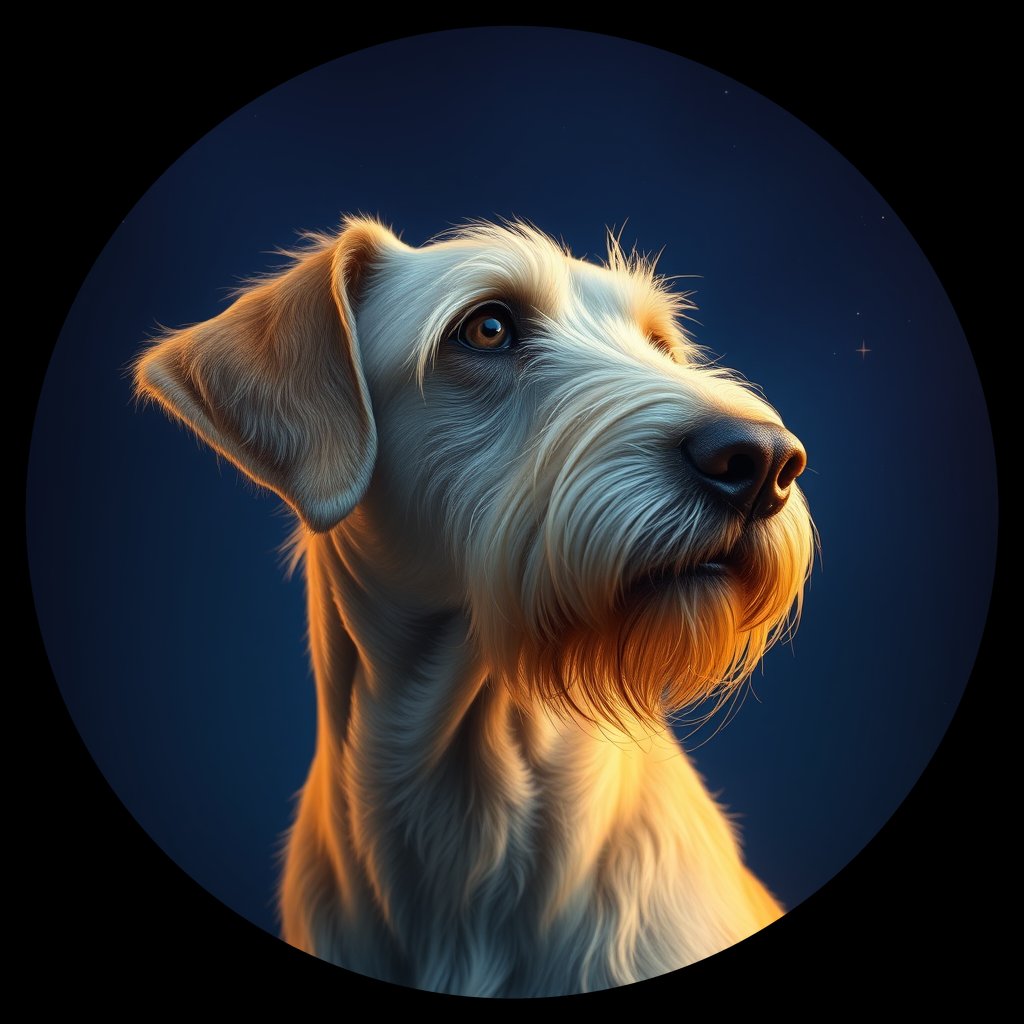 Cosmic medallion portrait of OTTR_OTTR_36F04, a Otterhound