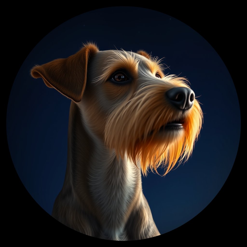 Cosmic medallion portrait of OTTR_OTTR_36H04, a Otterhound