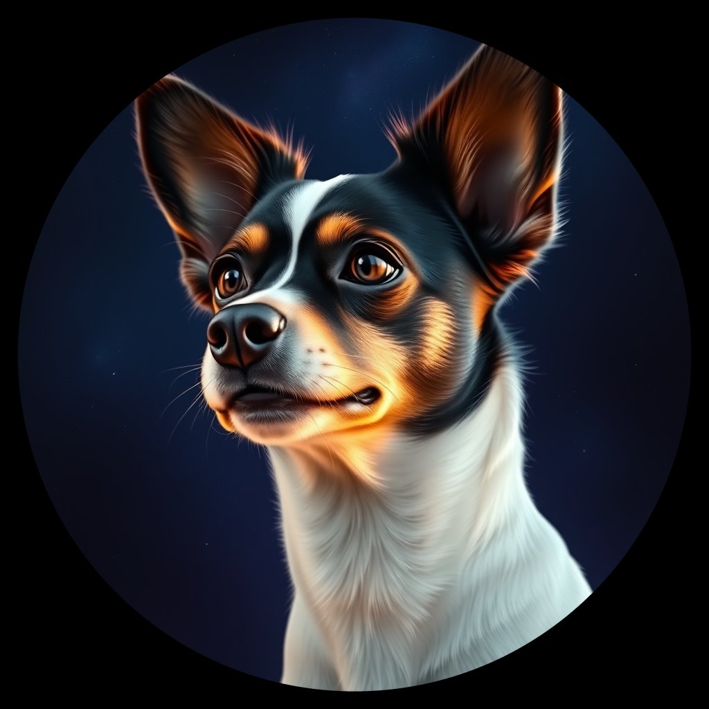 Cosmic medallion portrait of PAPI_PAPI_06685, a Papillon