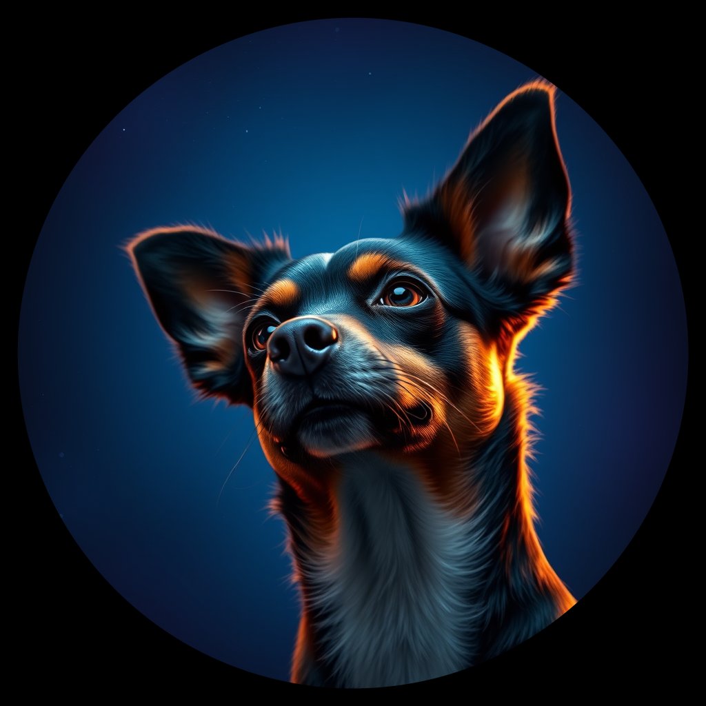 Cosmic medallion portrait of PAPI_PAPI_22901, a Papillon