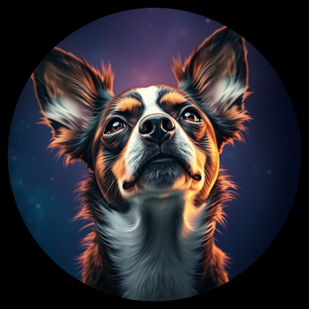 Cosmic medallion portrait of PAPI_PAPI_23524, a Papillon