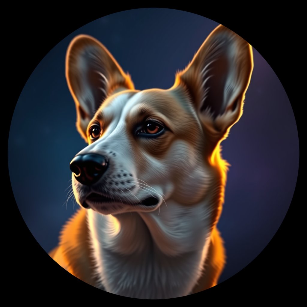 Cosmic medallion portrait of PEMB_PEMB_06630, a Pembroke Welsh Corgi