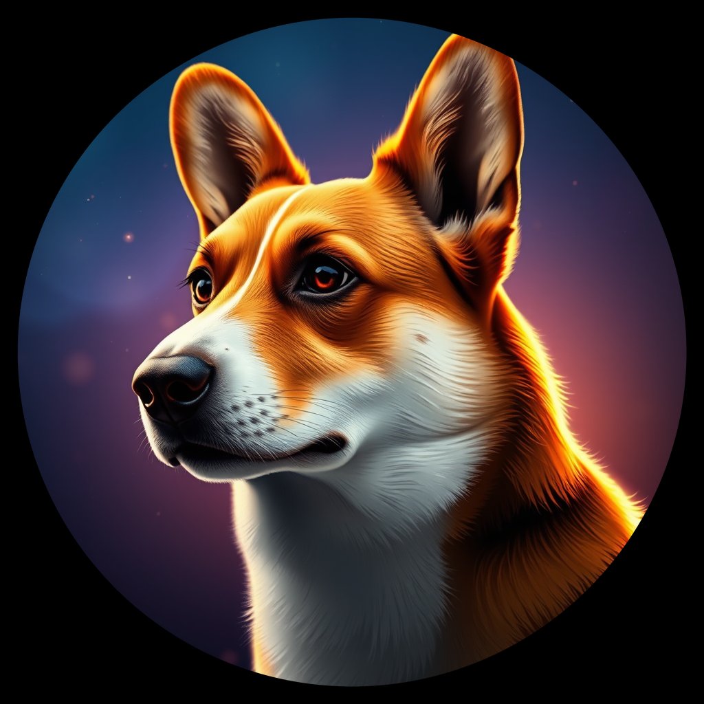 Cosmic medallion portrait of PEMB_PEMB_06638, a Pembroke Welsh Corgi