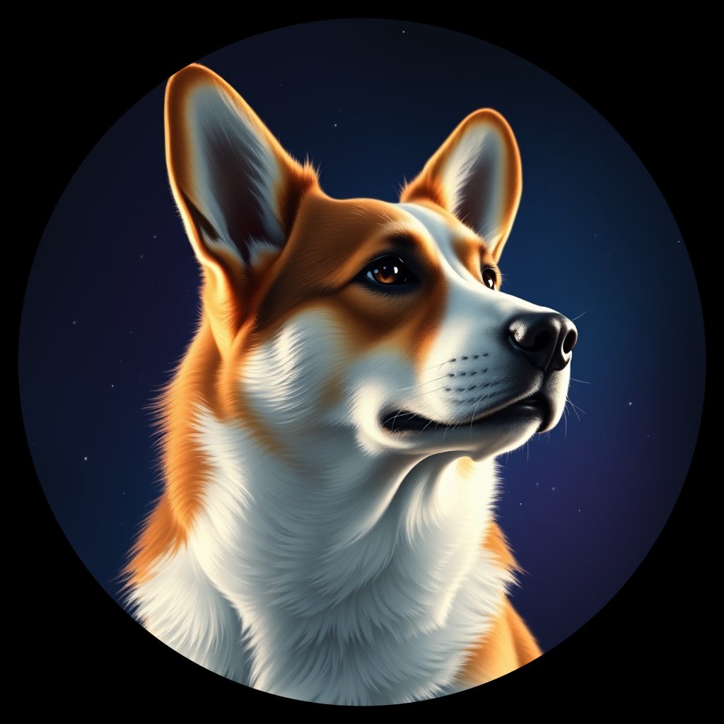 Cosmic medallion portrait of PEMB_PEMB_06640, a Pembroke Welsh Corgi
