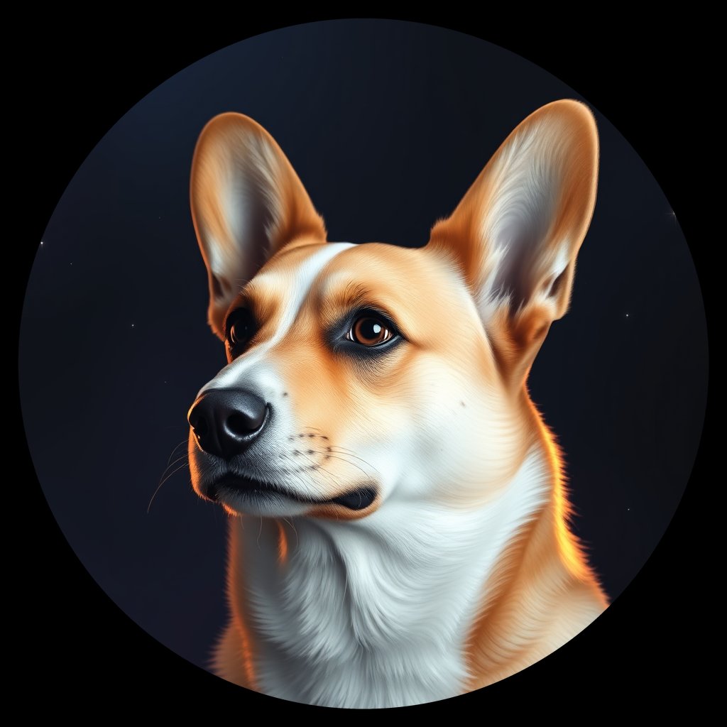 Cosmic medallion portrait of PEMB_PEMB_07293, a Pembroke Welsh Corgi