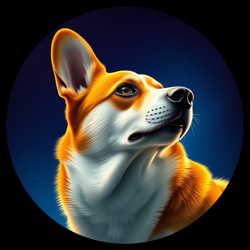 Cosmic medallion portrait of PEMB_PEMB_09017, a Pembroke Welsh Corgi
