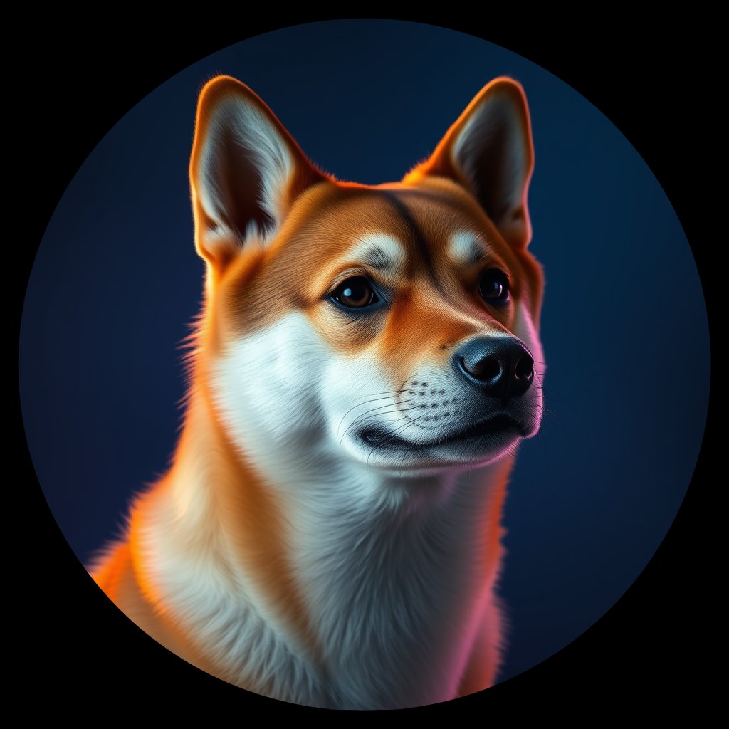 Cosmic medallion portrait of PFZ10A09_PFZ10A09, a Shiba Inu
