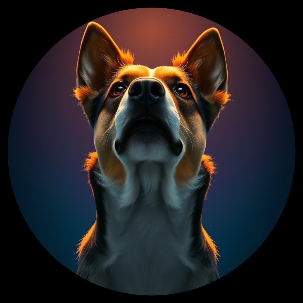 Cosmic medallion portrait of PFZ10A10_PFZ10A10, a Collie