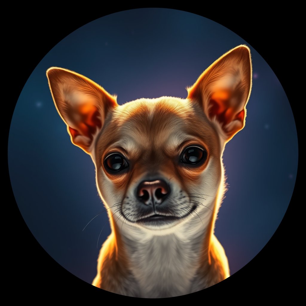 Cosmic medallion portrait of PFZ10A11_PFZ10A11, a Chihuahua