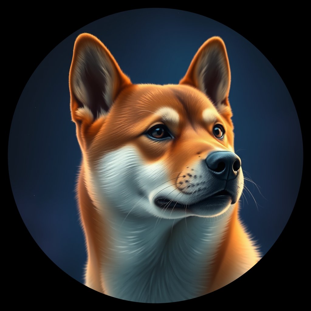 Cosmic medallion portrait of PFZ10B09_PFZ10B09, a Shiba Inu