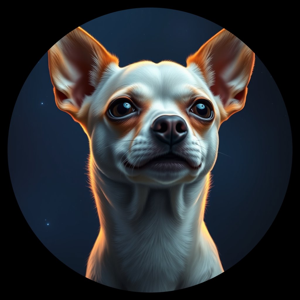 Cosmic medallion portrait of PFZ10B10_PFZ10B10, a Chihuahua