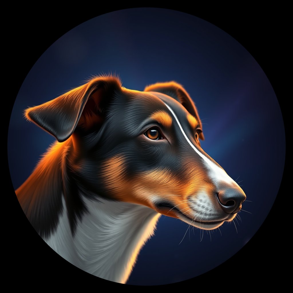 Cosmic medallion portrait of PFZ10B11_PFZ10B11, a Collie