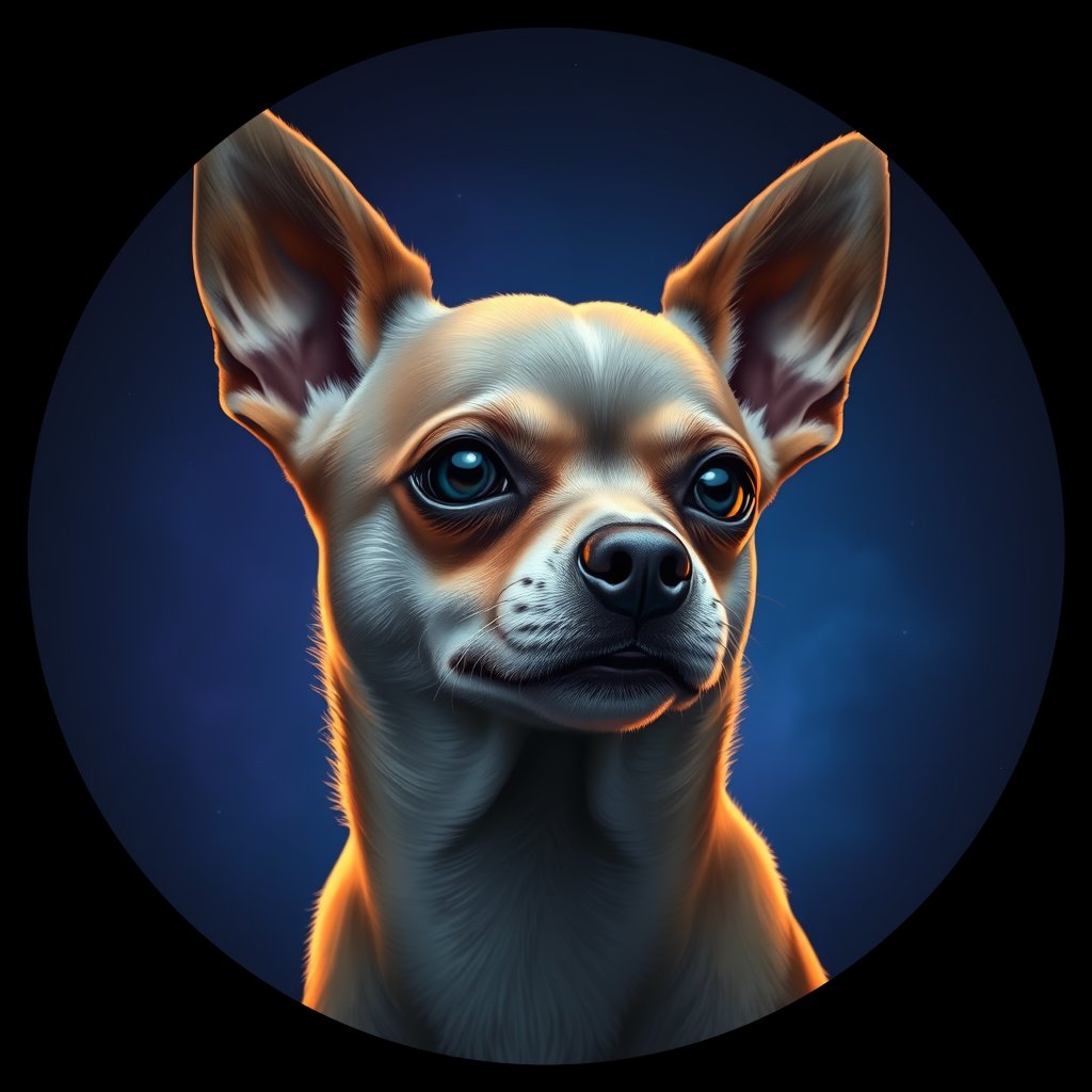 Cosmic medallion portrait of PFZ10C03_PFZ10C03, a Chihuahua