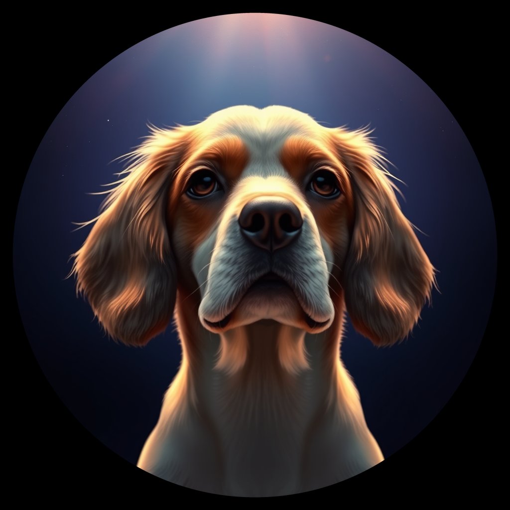 Cosmic medallion portrait of PFZ10C04_PFZ10C04, a English Cocker Spaniel