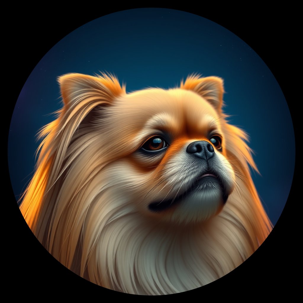 Cosmic medallion portrait of PFZ10C06_PFZ10C06, a Pekingese