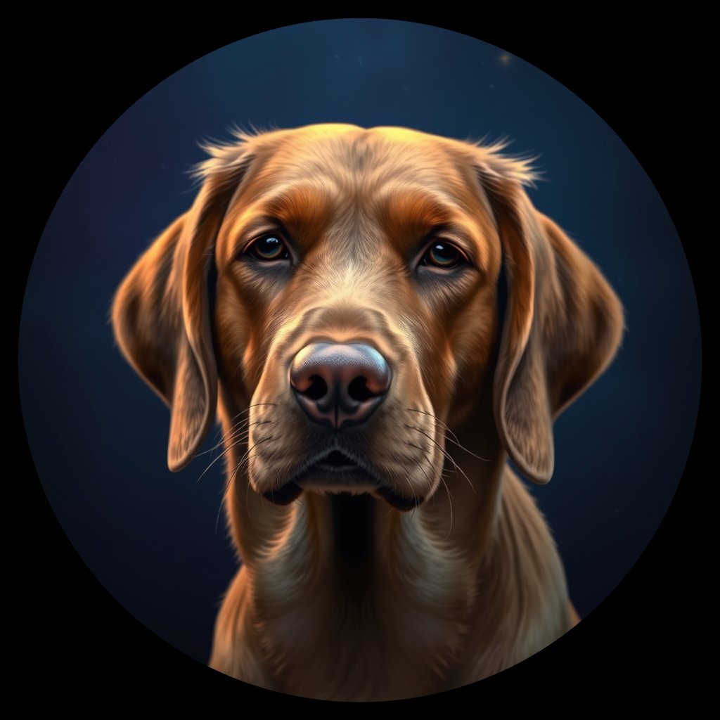 Cosmic medallion portrait of PFZ10C11_PFZ10C11, a Chesapeake Bay Retriever
