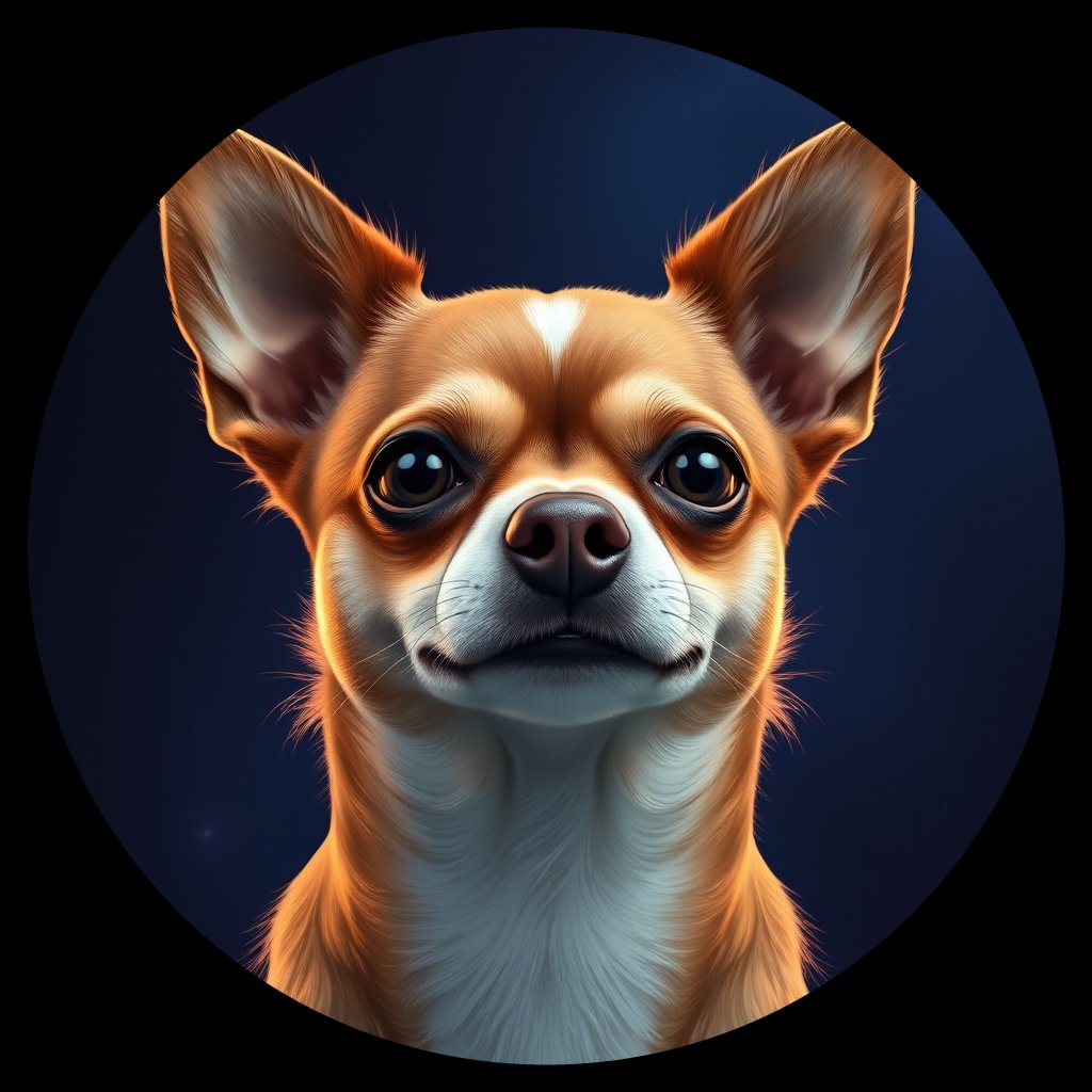 Cosmic medallion portrait of PFZ10D03_PFZ10D03, a Chihuahua