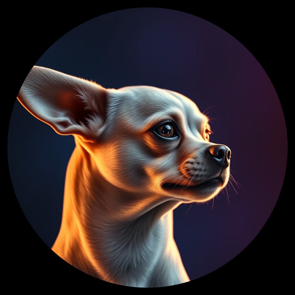 Cosmic medallion portrait of PFZ10E03_PFZ10E03, a Chihuahua