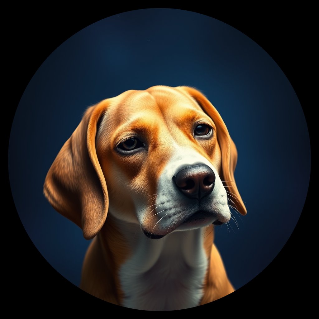 Cosmic medallion portrait of PFZ10F01_PFZ10F01, a Beagle