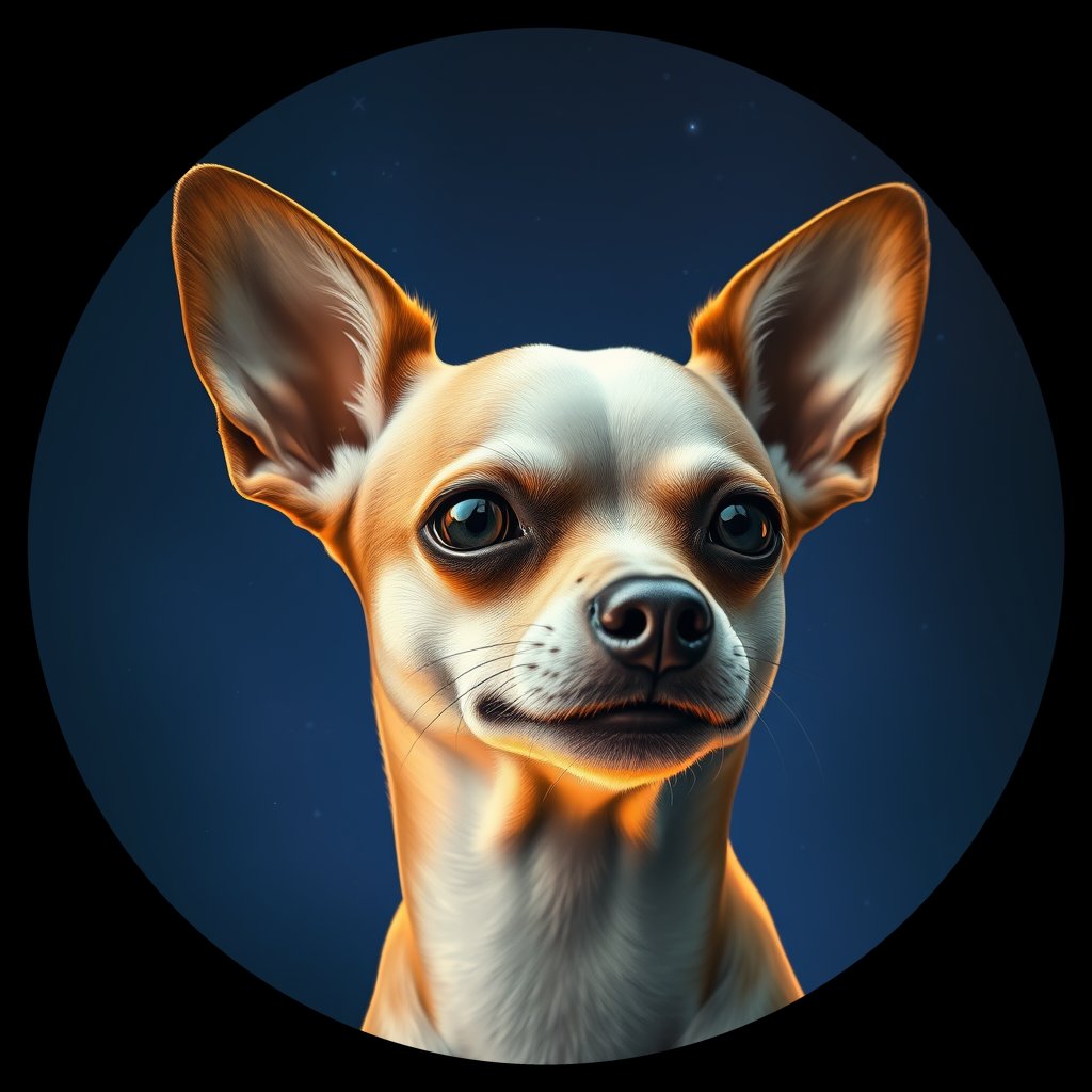 Cosmic medallion portrait of PFZ10F03_PFZ10F03, a Chihuahua