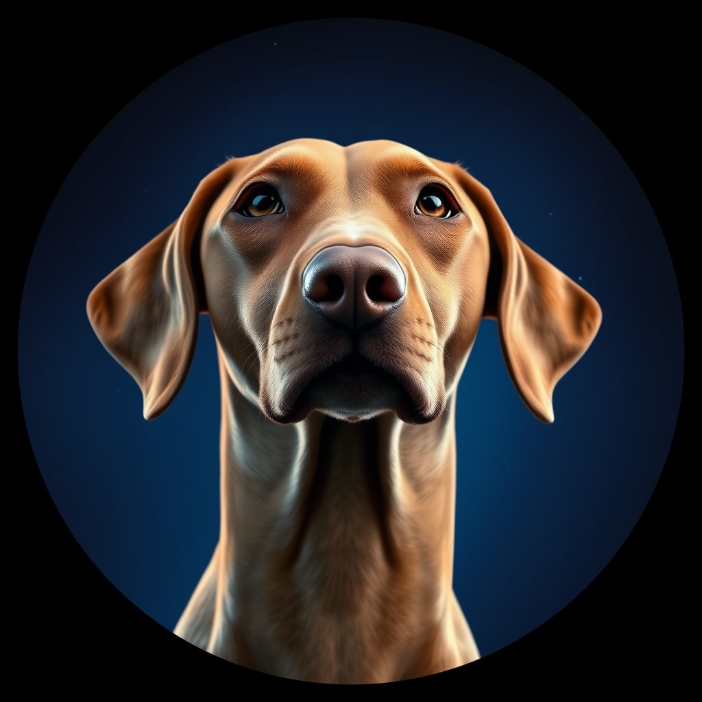 Cosmic medallion portrait of PFZ10F09_PFZ10F09, a Vizsla