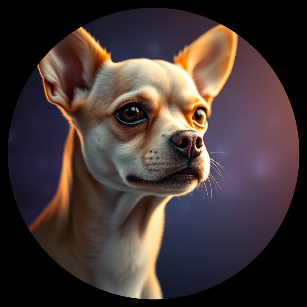 Cosmic medallion portrait of PFZ10F12_PFZ10F12, a Chihuahua