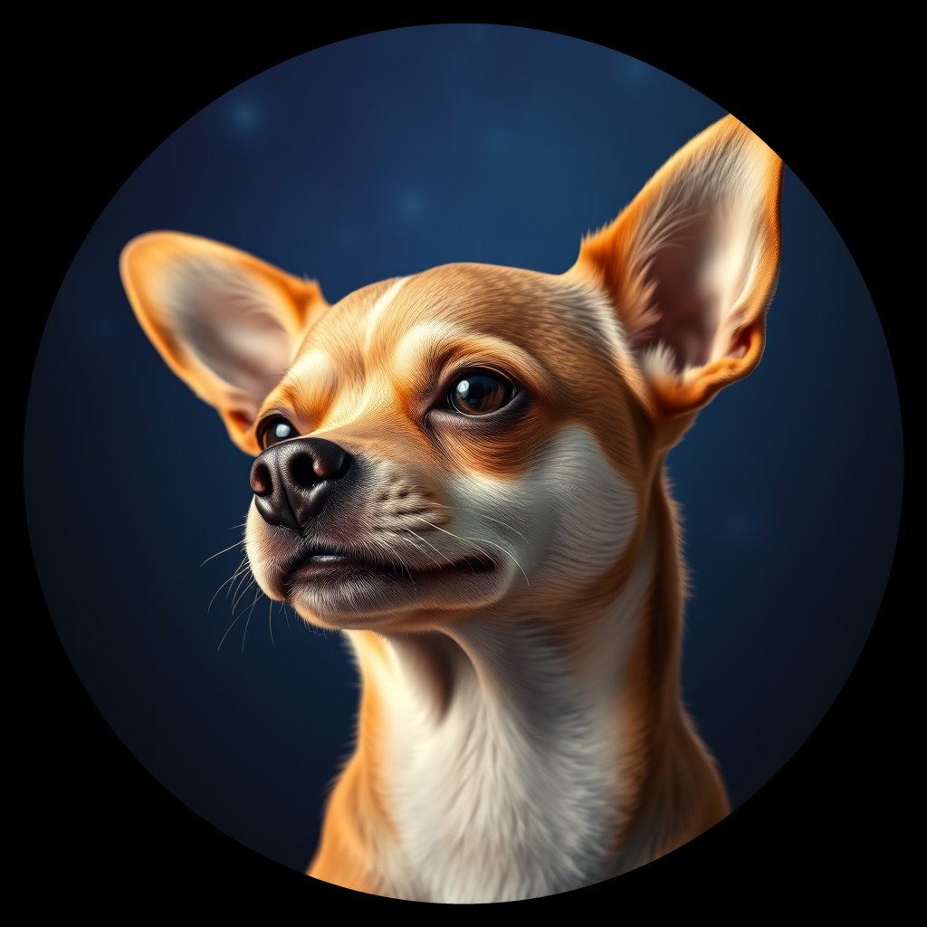 Cosmic medallion portrait of PFZ10G03_PFZ10G03, a Chihuahua